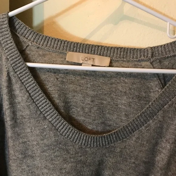LOFT Gray Crew Neck Sweater - Picture 2 of 2